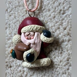 Festive Handmade Santa Claus Beaded Necklace